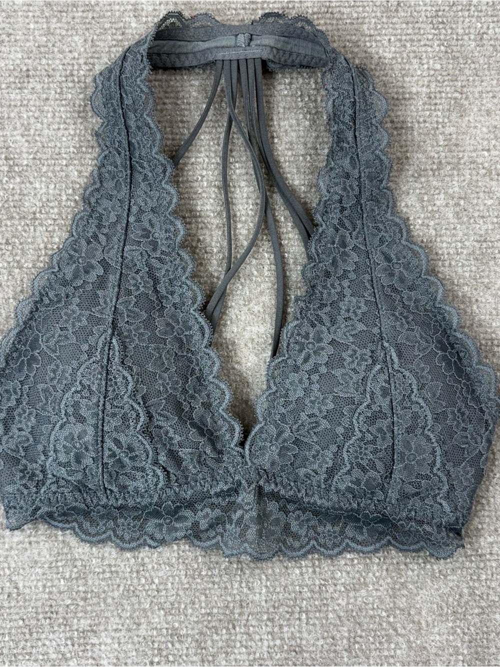 Hollister Gilly Hicks women’s Lace Halter Bralette - Gray